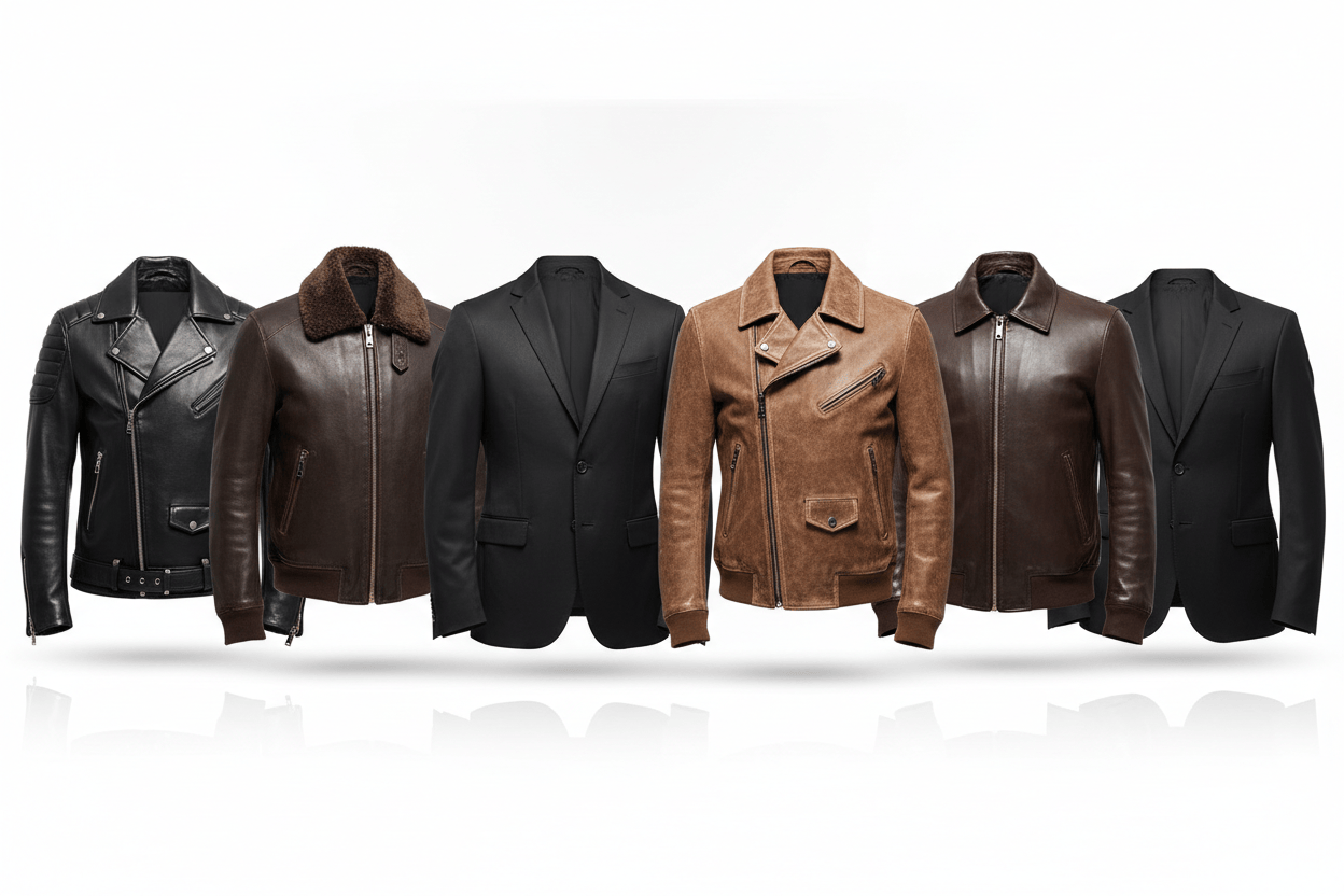 line of leather jackets